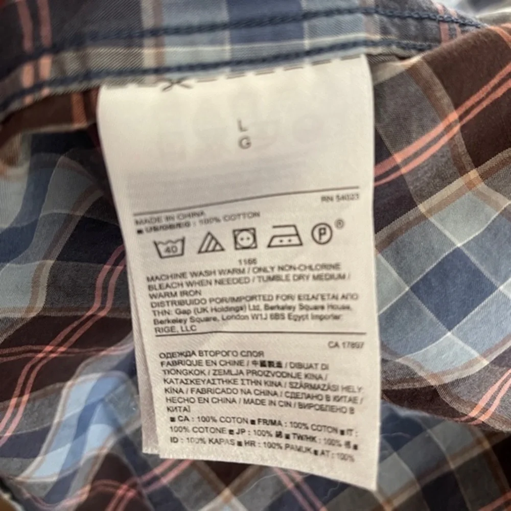 Men’s Banana Republic Plaid Button Down Slim fit shirt size‎ Large